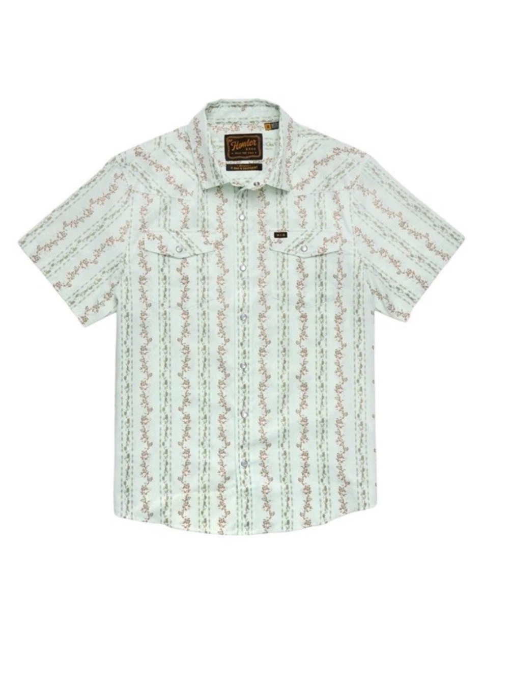 NWOT Howler Bros H Bar B Snapshirt Size Small S Green Hibiscus Ribbons Western